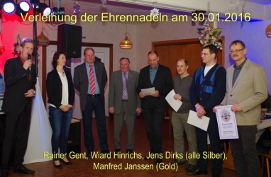 Verleihung der silbernen und goldenen Ehrennadeln am 30.01.2016